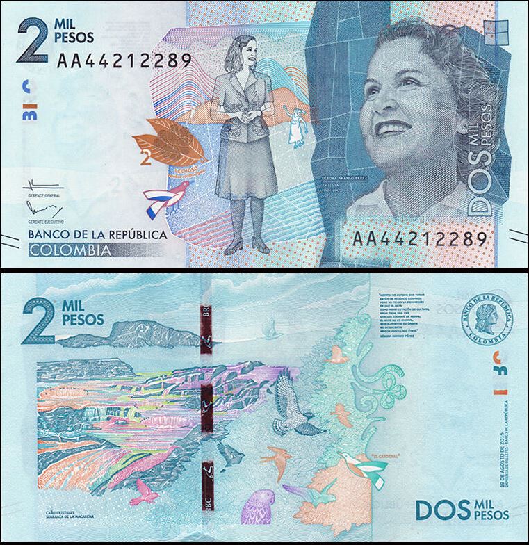 COLOMBIA, 2 000 PESOS