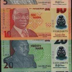 NIGERIA 5, 10, 20, 50 NAIRA (P SET) 2018 SET 4 BILLETES POLYMER UNC
