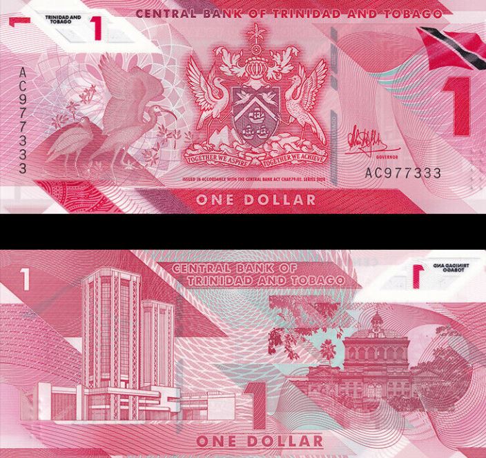 TRINIDAD Y TOBAGO, 1 Dollar, 2020/2021, P-New, Polymer, UNC, efecto UV