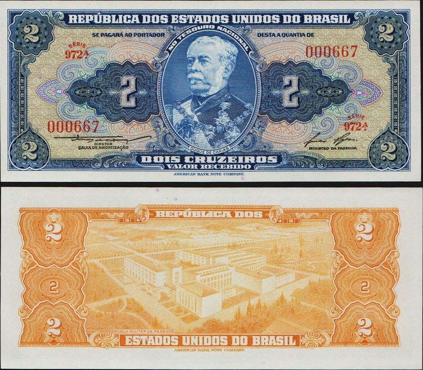 Brasil 2 Cruzeiros. (P151b) N. D. (1953-58) UNC