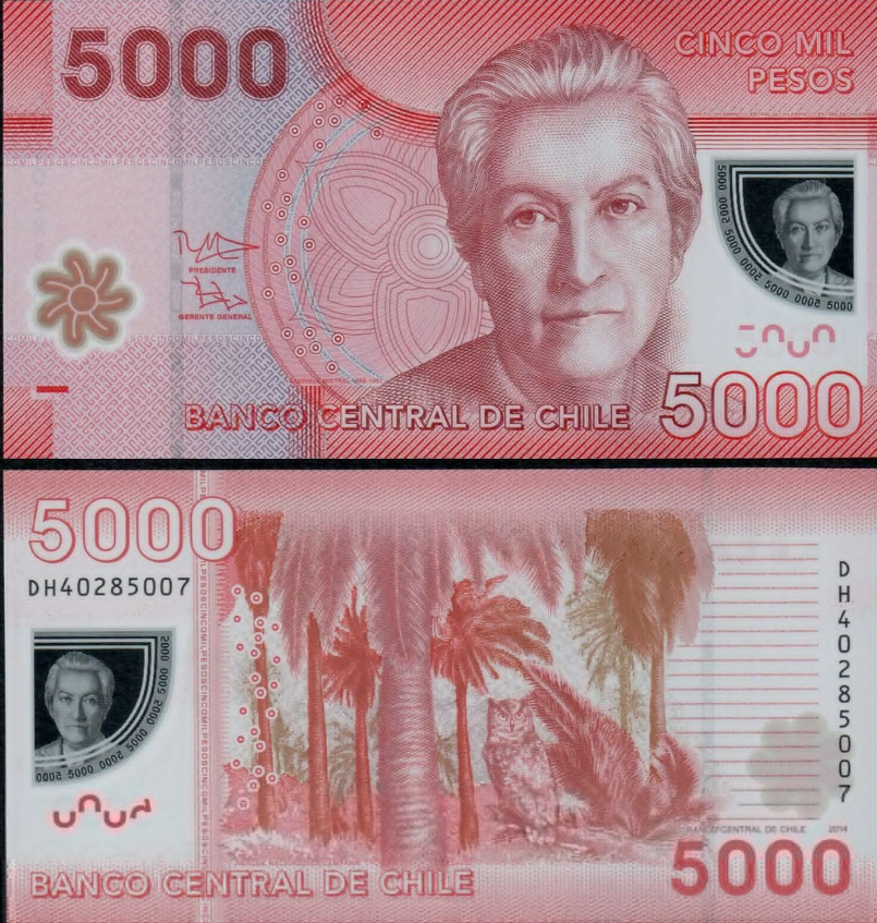 CHILE, 5000 PESOS UNC polimero
